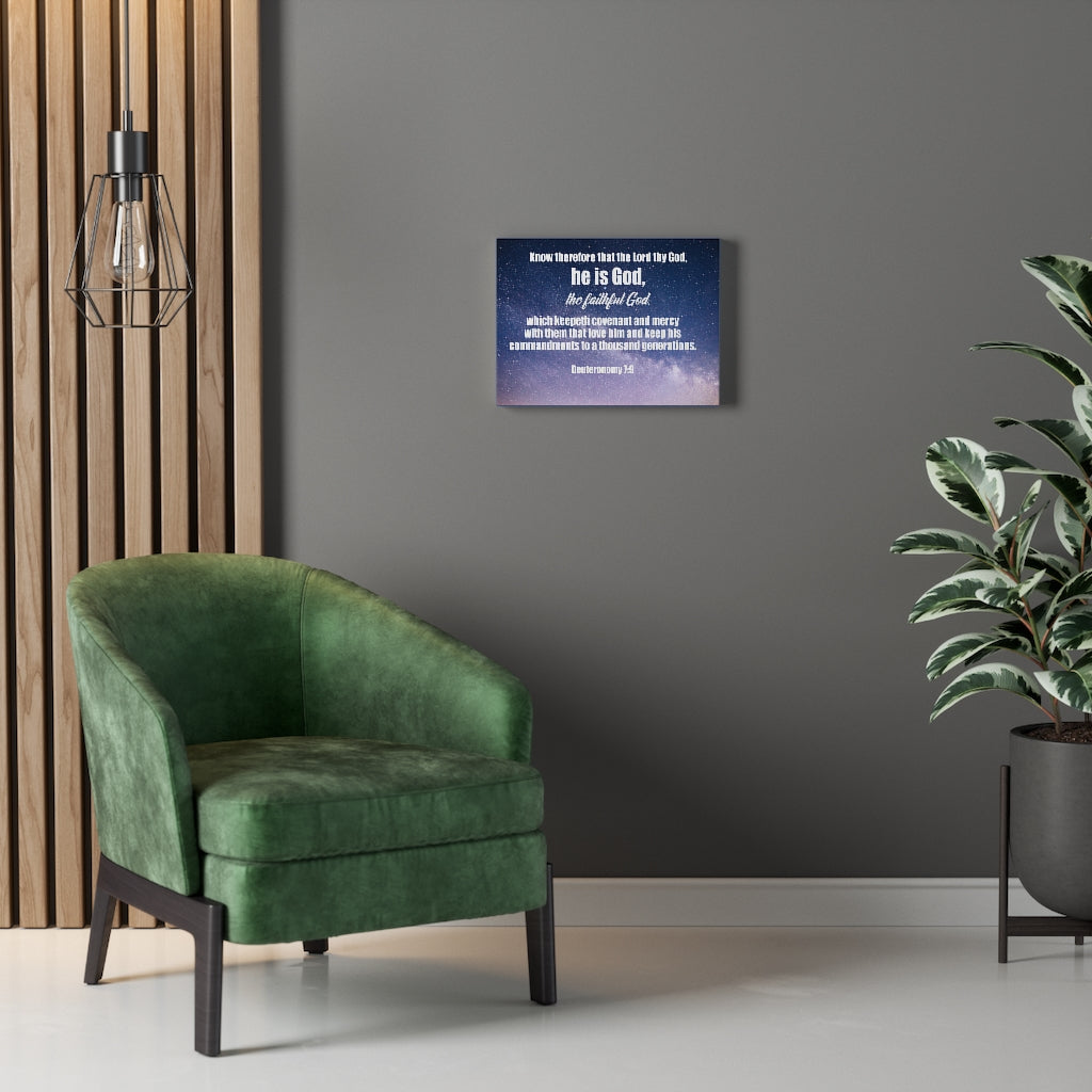 Scripture Walls The Faithful God Deuteronomy 7:9 Bible Verse Canvas Christian Wall Art Ready to Hang Unframed-Express Your Love Gifts