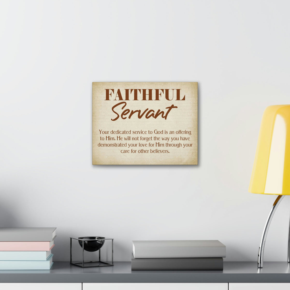 Scripture Walls The Faithful Servant Hebrews 6:10 & Philippians 2:17 Bible Verse Canvas Christian Wall Art Ready to Hang Unframed-Express Your Love Gifts