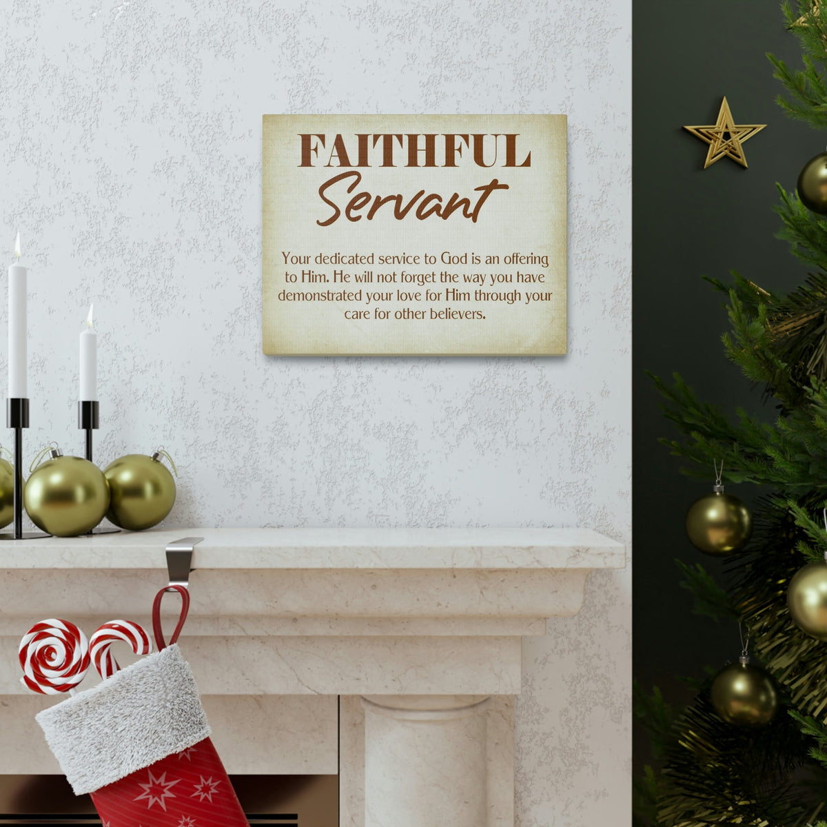 Scripture Walls The Faithful Servant Hebrews 6:10 & Philippians 2:17 Bible Verse Canvas Christian Wall Art Ready to Hang Unframed-Express Your Love Gifts