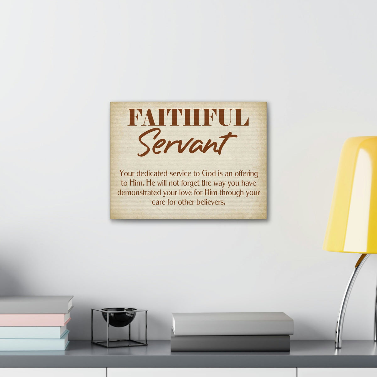 Scripture Walls The Faithful Servant Hebrews 6:10 & Philippians 2:17 Bible Verse Canvas Christian Wall Art Ready to Hang Unframed-Express Your Love Gifts
