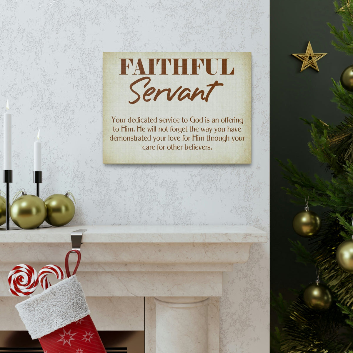 Scripture Walls The Faithful Servant Hebrews 6:10 & Philippians 2:17 Bible Verse Canvas Christian Wall Art Ready to Hang Unframed-Express Your Love Gifts