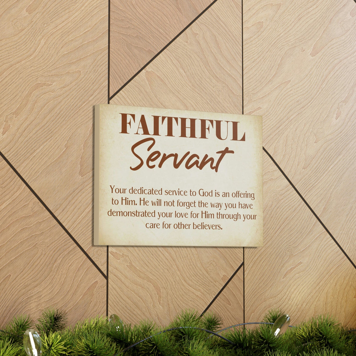Scripture Walls The Faithful Servant Hebrews 6:10 & Philippians 2:17 Bible Verse Canvas Christian Wall Art Ready to Hang Unframed-Express Your Love Gifts