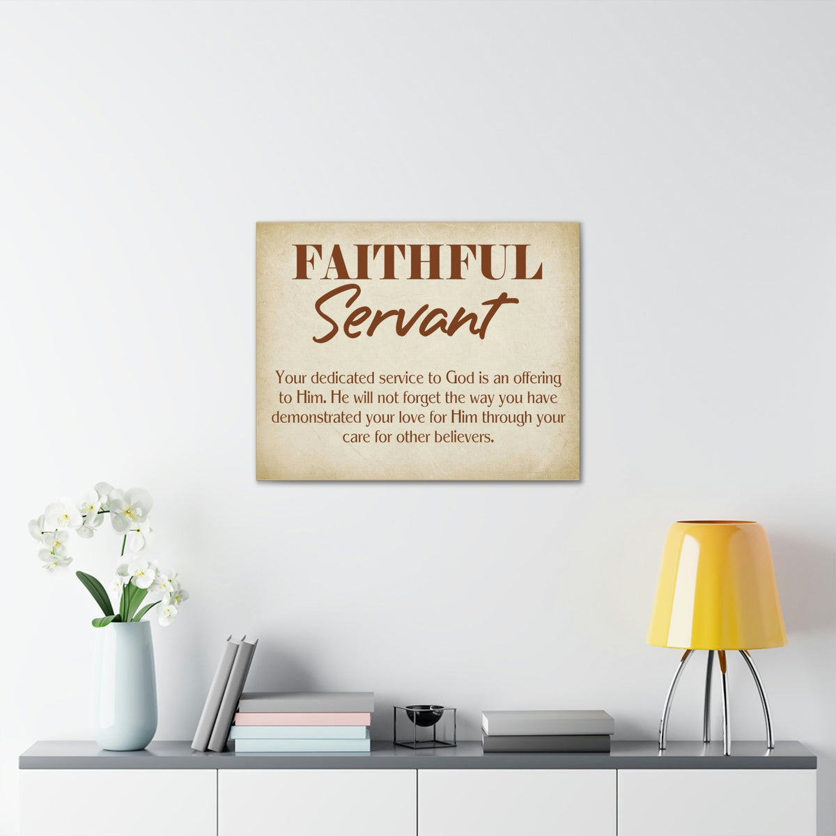 Scripture Walls The Faithful Servant Hebrews 6:10 & Philippians 2:17 Bible Verse Canvas Christian Wall Art Ready to Hang Unframed-Express Your Love Gifts