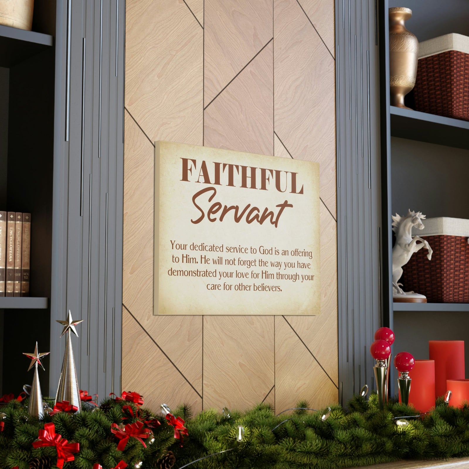 Scripture Walls The Faithful Servant Hebrews 6:10 & Philippians 2:17 Bible Verse Canvas Christian Wall Art Ready to Hang Unframed-Express Your Love Gifts