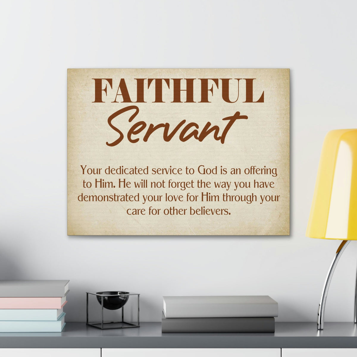 Scripture Walls The Faithful Servant Hebrews 6:10 & Philippians 2:17 Bible Verse Canvas Christian Wall Art Ready to Hang Unframed-Express Your Love Gifts