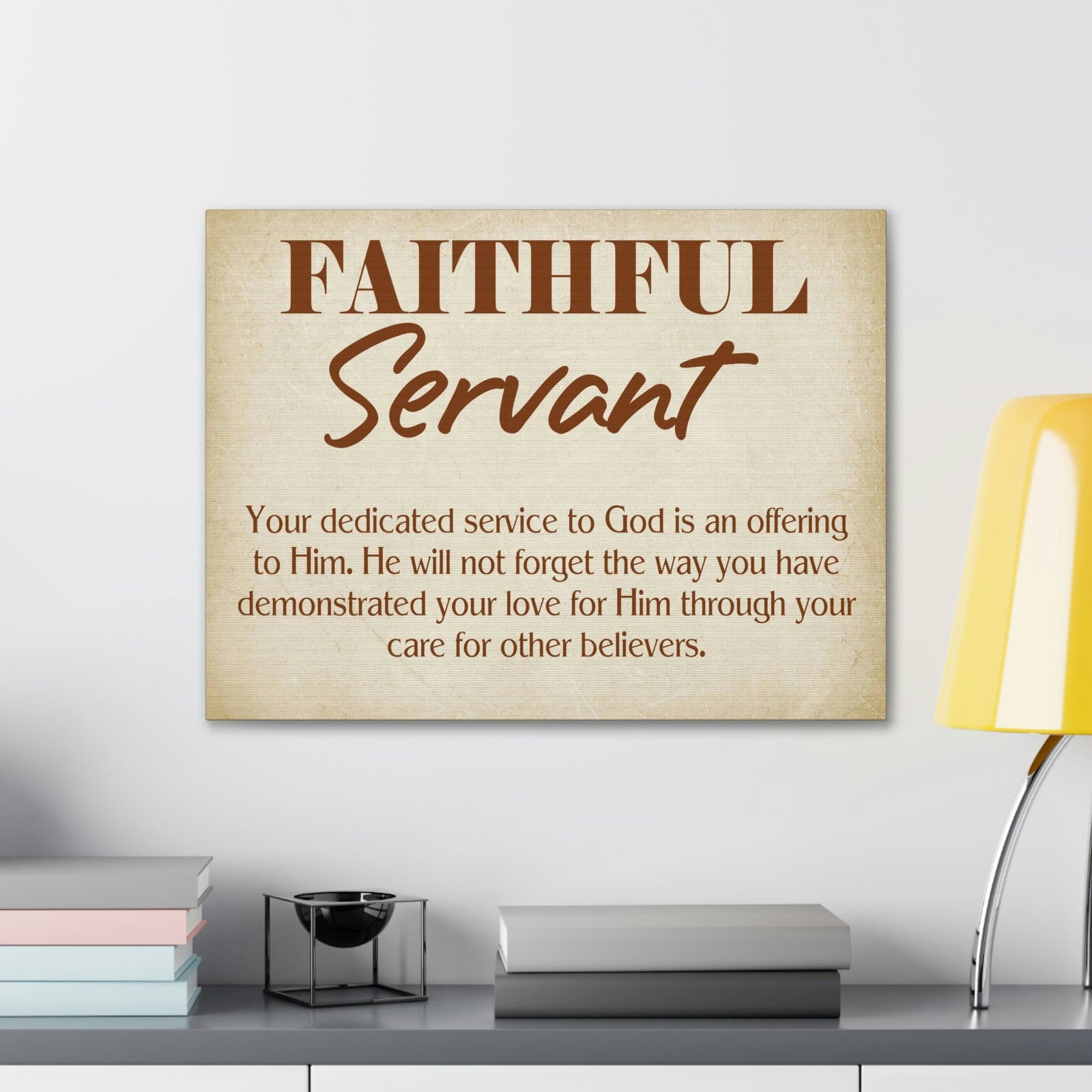 Scripture Walls The Faithful Servant Hebrews 6:10 & Philippians 2:17 Bible Verse Canvas Christian Wall Art Ready to Hang Unframed-Express Your Love Gifts