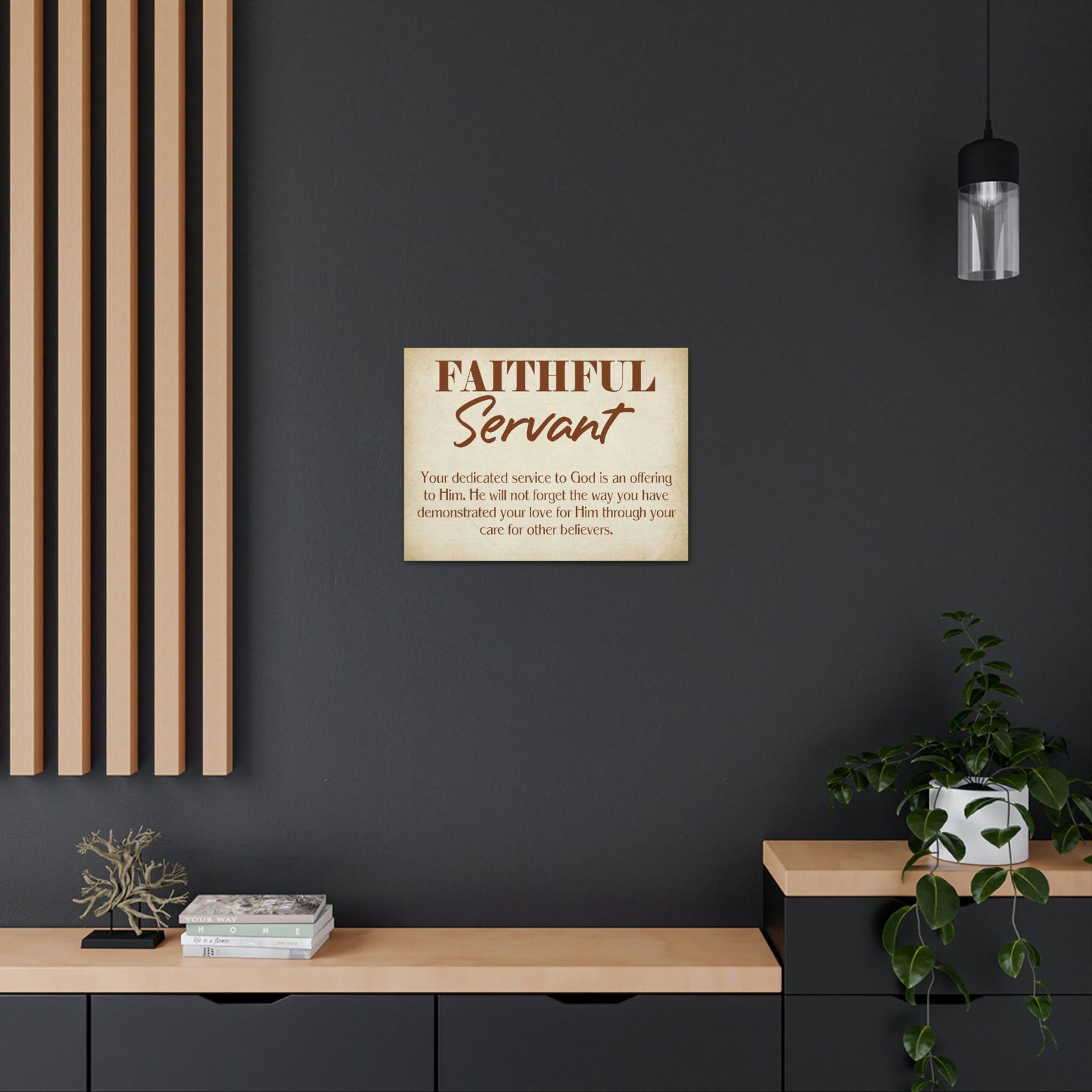 Scripture Walls The Faithful Servant Hebrews 6:10 & Philippians 2:17 Bible Verse Canvas Christian Wall Art Ready to Hang Unframed-Express Your Love Gifts