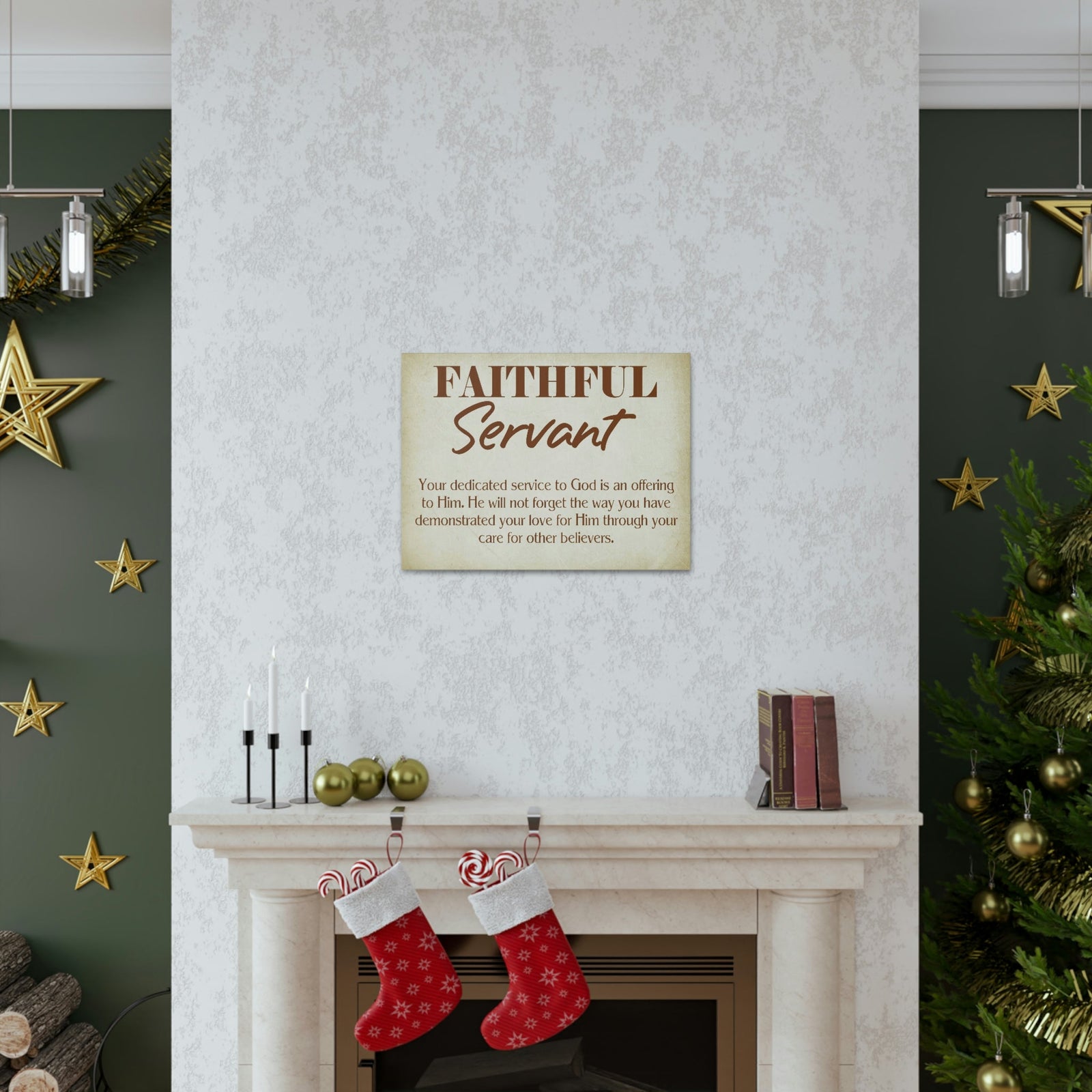 Scripture Walls The Faithful Servant Hebrews 6:10 & Philippians 2:17 Bible Verse Canvas Christian Wall Art Ready to Hang Unframed-Express Your Love Gifts