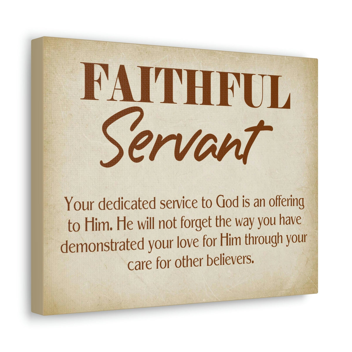 Scripture Walls The Faithful Servant Hebrews 6:10 & Philippians 2:17 Bible Verse Canvas Christian Wall Art Ready to Hang Unframed-Express Your Love Gifts