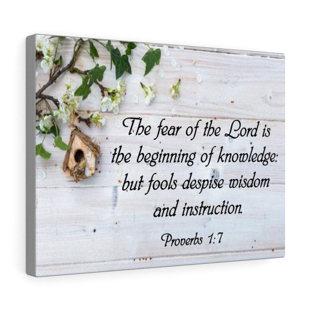 Scripture Walls Fear of the Lord Proverbs 1:7 Bible Verse Canvas Christian Wall Art Ready to Hang Unframed-Express Your Love Gifts