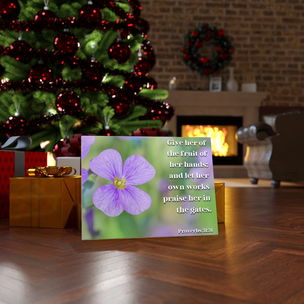 Scripture Walls The Fruit Of Her Hands Proverbs 31:31 Bible Verse Canvas Christian Wall Art Ready to Hang Unframed-Express Your Love Gifts