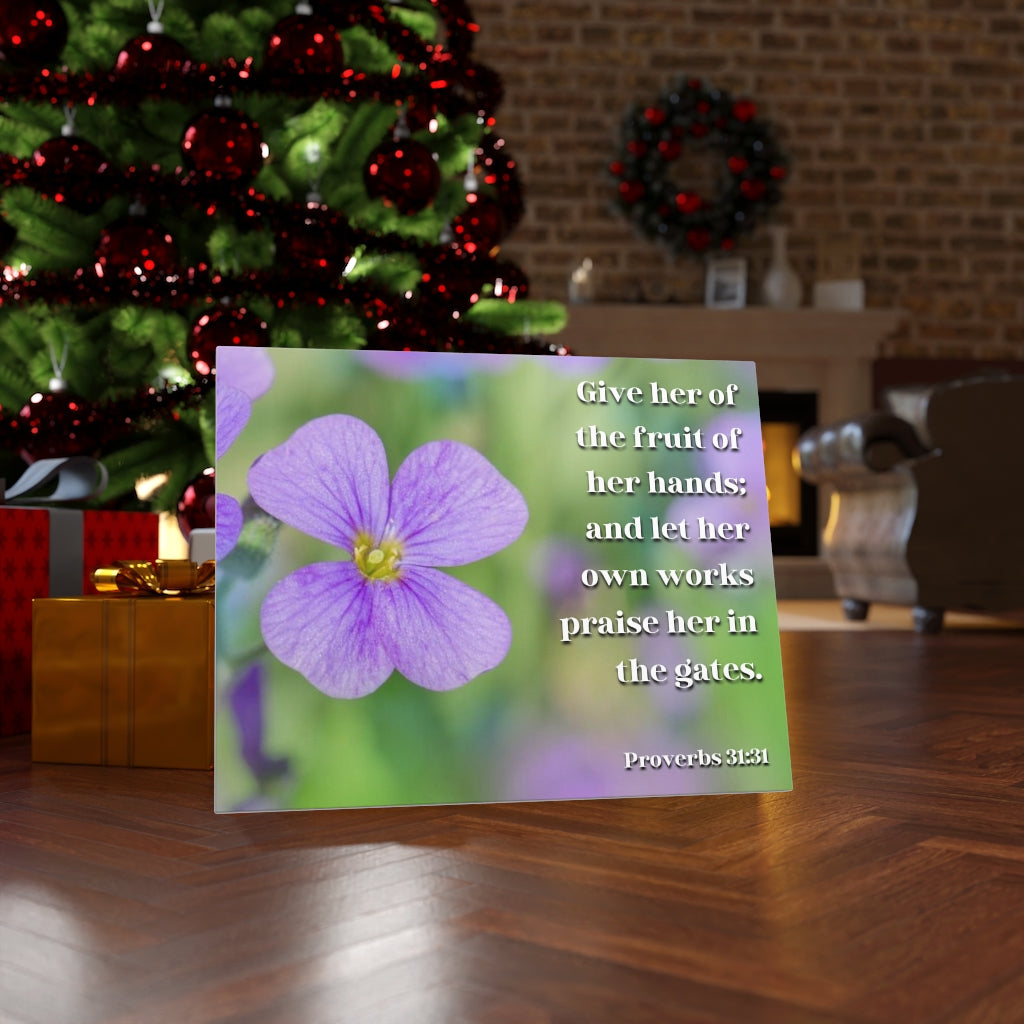 Scripture Walls The Fruit Of Her Hands Proverbs 31:31 Bible Verse Canvas Christian Wall Art Ready to Hang Unframed-Express Your Love Gifts