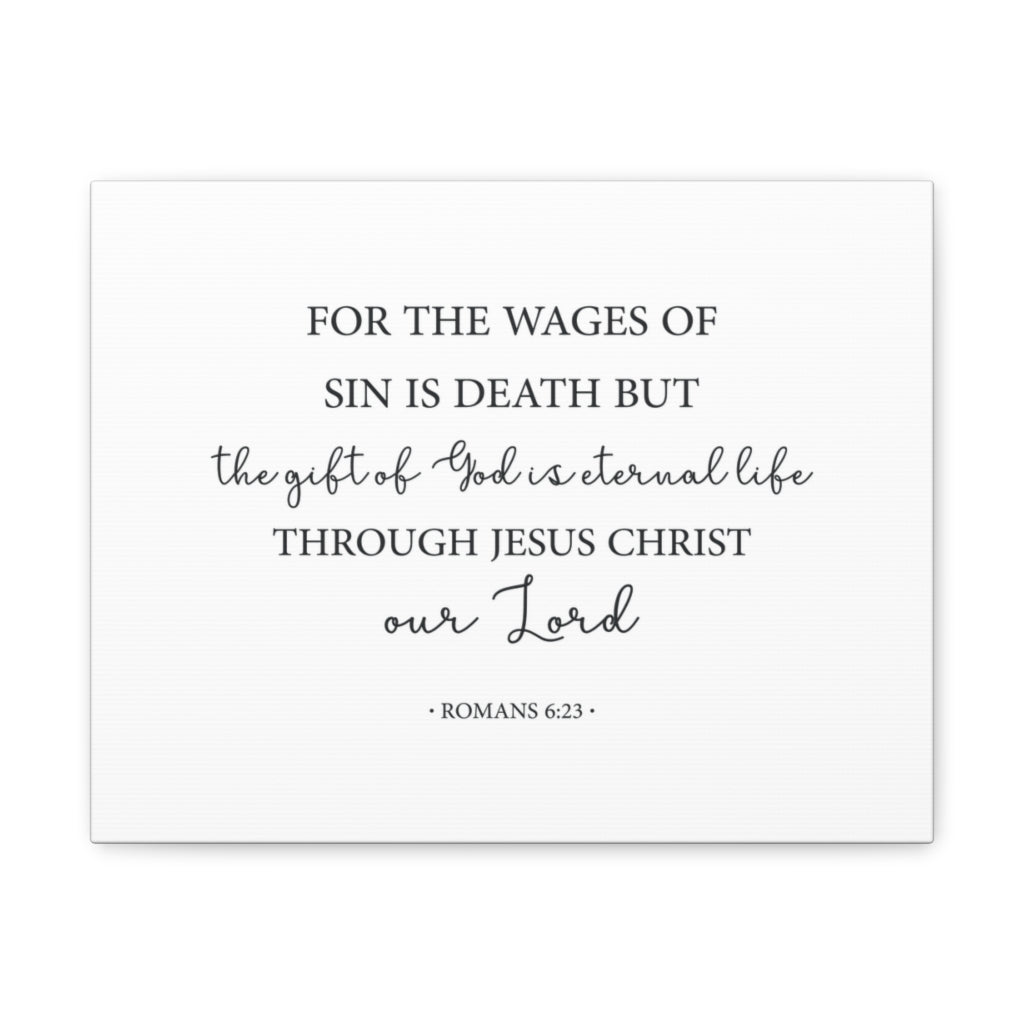 Scripture Walls The Gift Of God Romans 6:23 Bible Verse Canvas Christian Wall Art Ready To Hang Unframed-Express Your Love Gifts