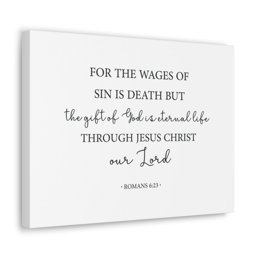 Scripture Walls The Gift Of God Romans 6:23 Bible Verse Canvas Christian Wall Art Ready To Hang Unframed-Express Your Love Gifts