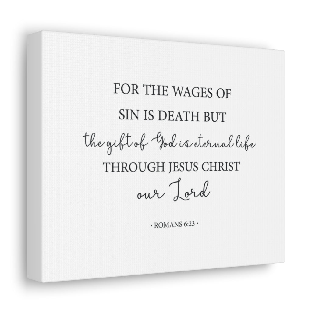 Scripture Walls The Gift Of God Romans 6:23 Bible Verse Canvas Christian Wall Art Ready To Hang Unframed-Express Your Love Gifts