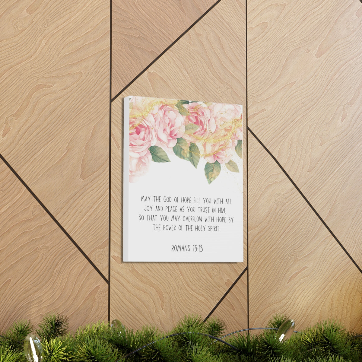 Scripture Walls The God Of Hope Romans 15:13 Floral Bible Verse Canvas Christian Wall Art Ready to Hang Unframed-Express Your Love Gifts