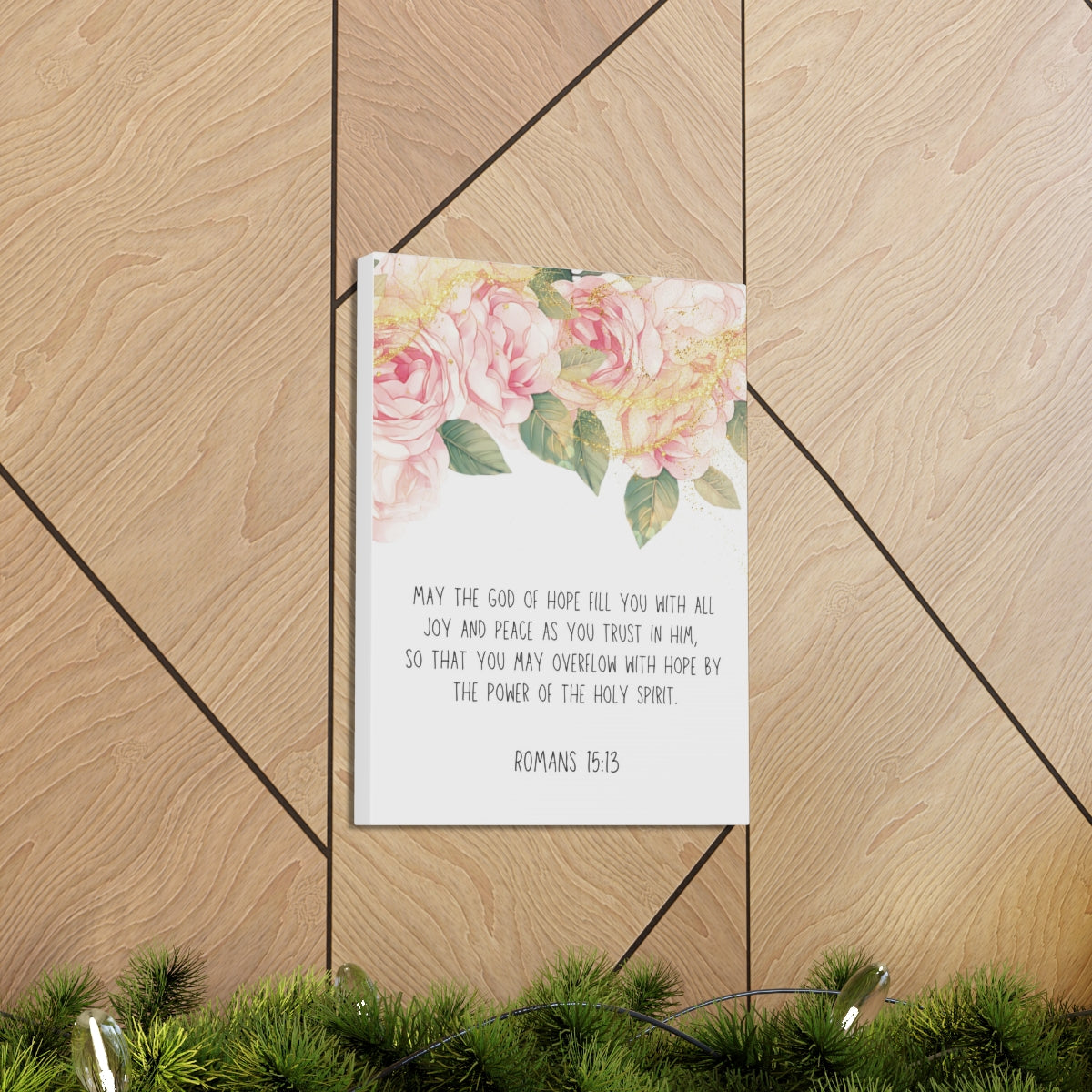Scripture Walls The God Of Hope Romans 15:13 Floral Bible Verse Canvas Christian Wall Art Ready to Hang Unframed-Express Your Love Gifts