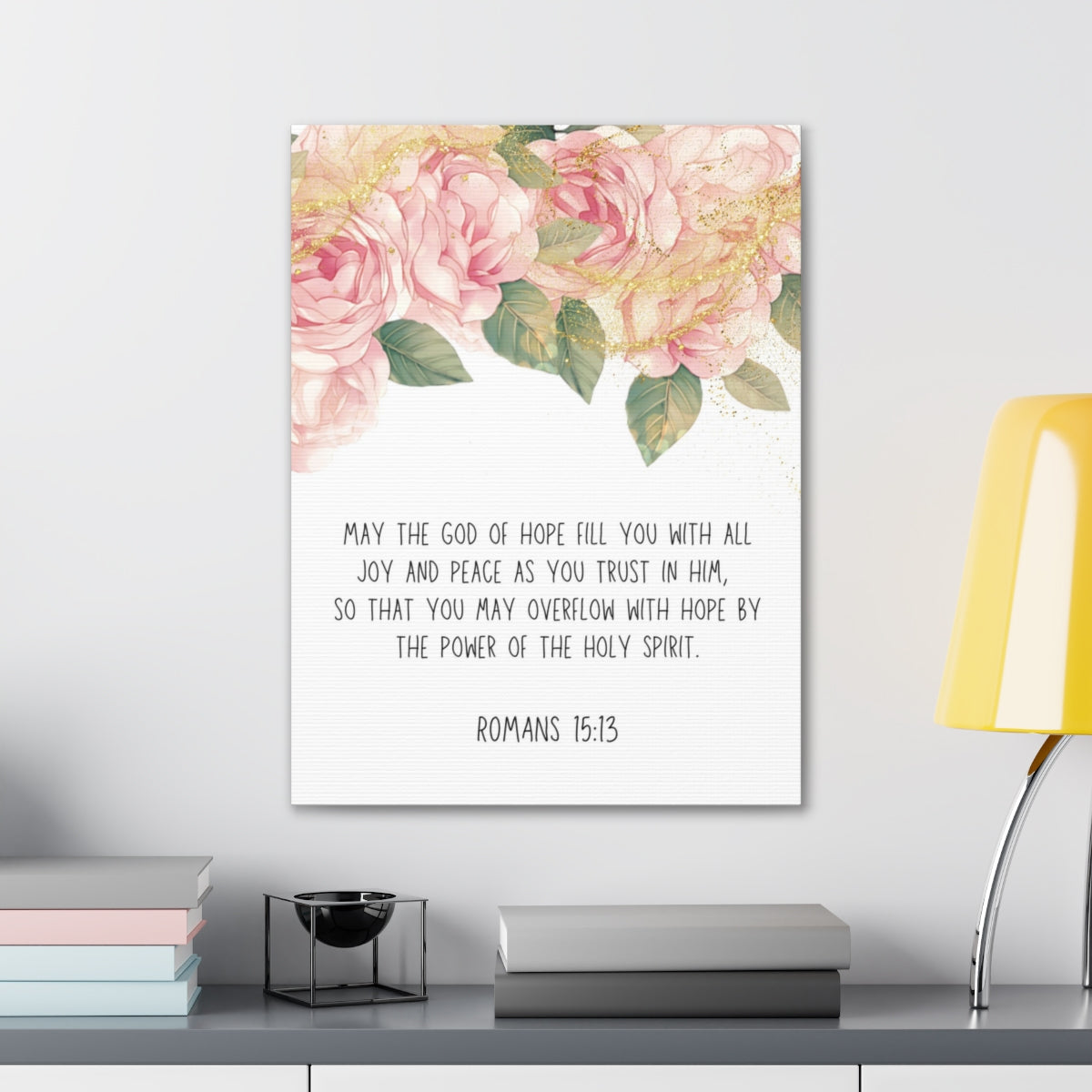 Scripture Walls The God Of Hope Romans 15:13 Floral Bible Verse Canvas Christian Wall Art Ready to Hang Unframed-Express Your Love Gifts