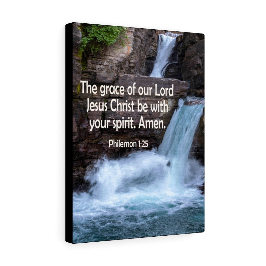 Scripture Walls The Grace of Lord Philemon 1:25 Bible Verse Canvas Christian Wall Art Ready to Hang Unframed-Express Your Love Gifts