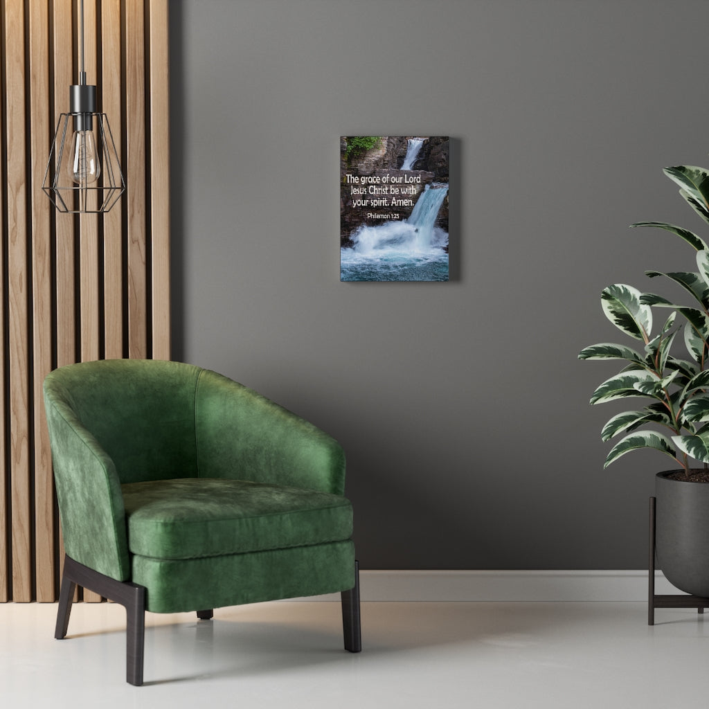 Scripture Walls The Grace of Lord Philemon 1:25 Bible Verse Canvas Christian Wall Art Ready to Hang Unframed-Express Your Love Gifts
