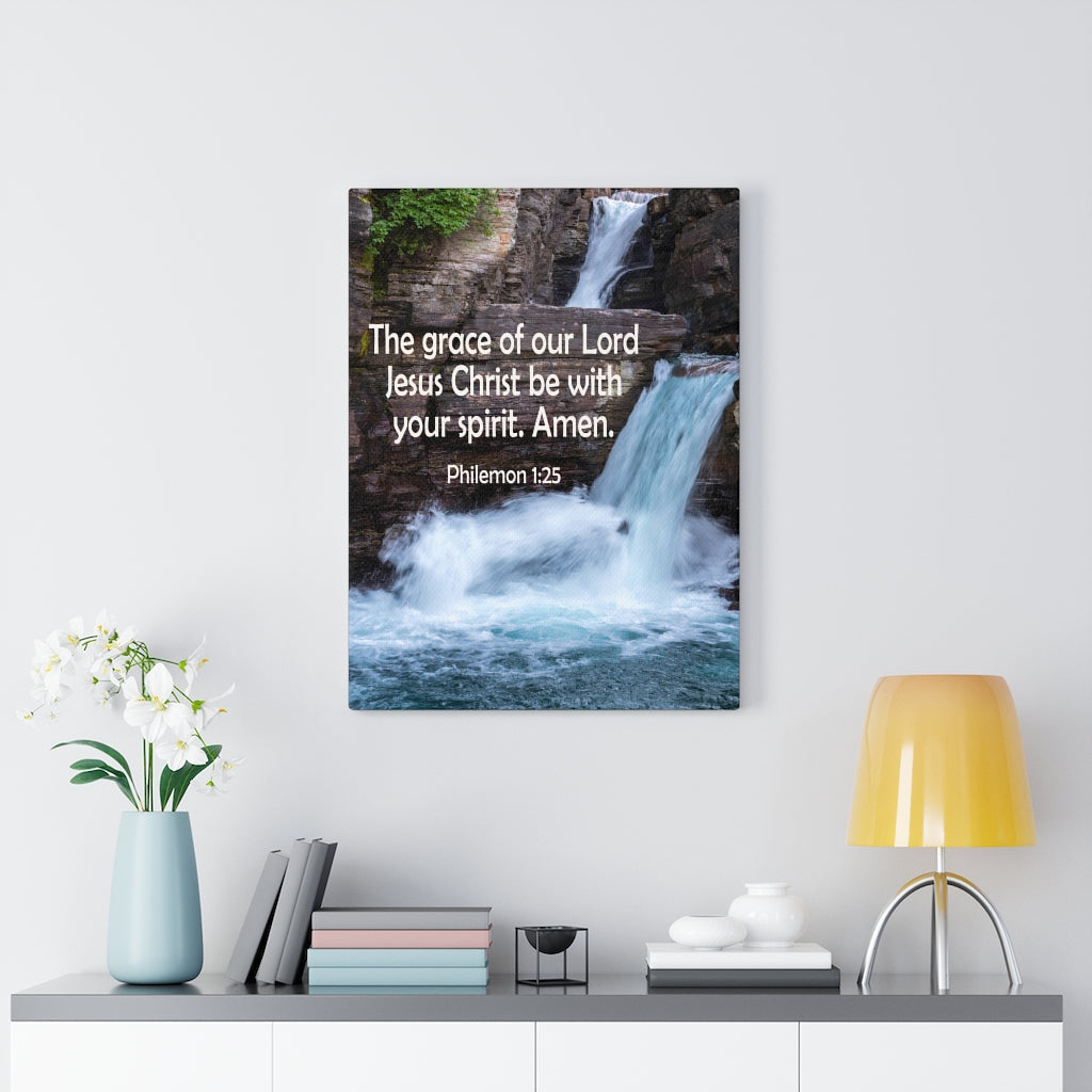 Scripture Walls The Grace of Lord Philemon 1:25 Bible Verse Canvas Christian Wall Art Ready to Hang Unframed-Express Your Love Gifts