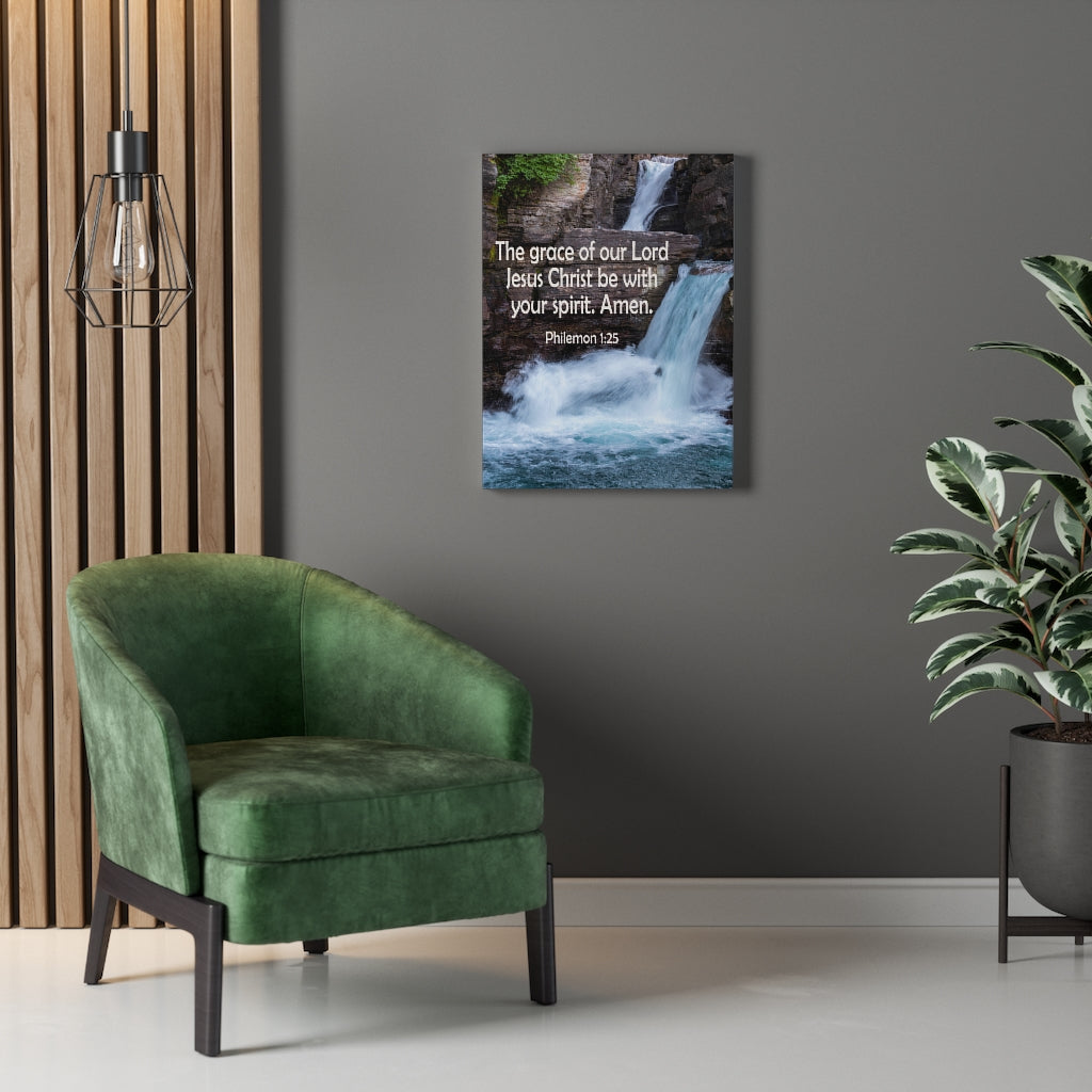 Scripture Walls The Grace of Lord Philemon 1:25 Bible Verse Canvas Christian Wall Art Ready to Hang Unframed-Express Your Love Gifts