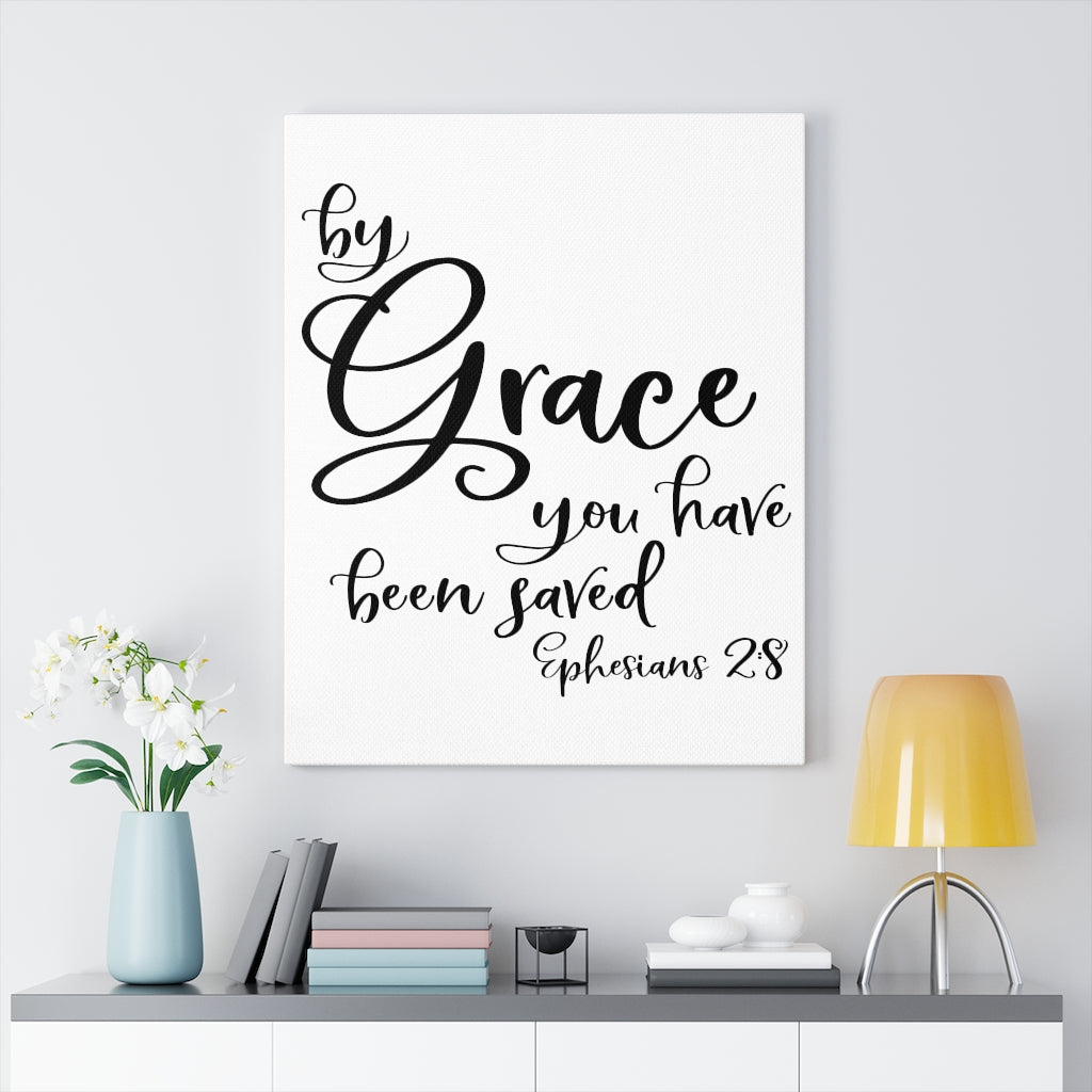 Scripture Walls The Grace You Ephesian 2:8 Bible Verse Canvas Christian Wall Art Ready to Hang Unframed-Express Your Love Gifts