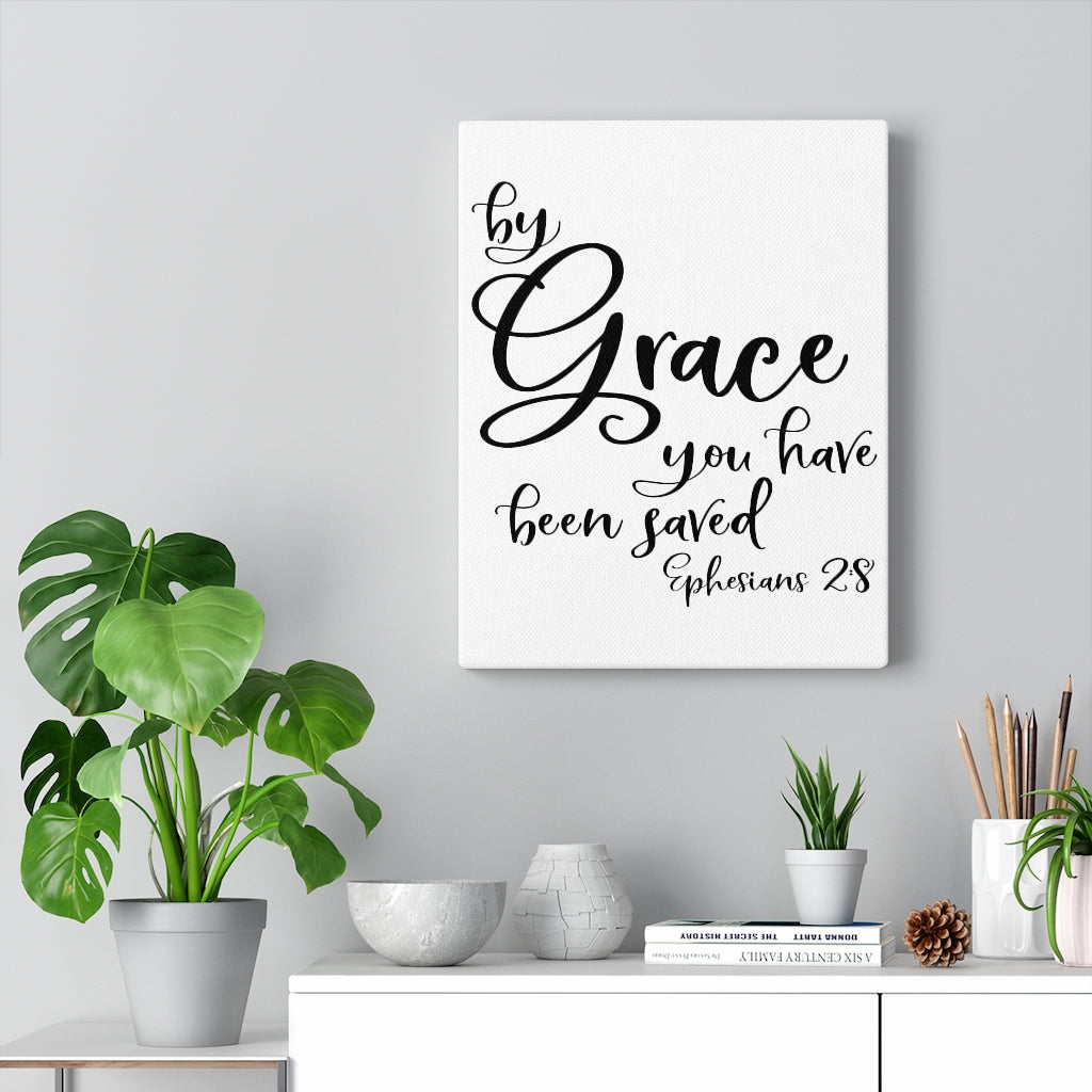 Scripture Walls The Grace You Ephesian 2:8 Bible Verse Canvas Christian Wall Art Ready to Hang Unframed-Express Your Love Gifts