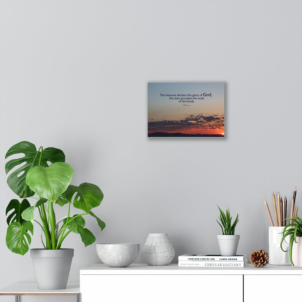 Scripture Walls The Heavens DeclAre Psalm 19:1 Bible Verse Canvas Christian Wall Art Ready to Hang Unframed-Express Your Love Gifts