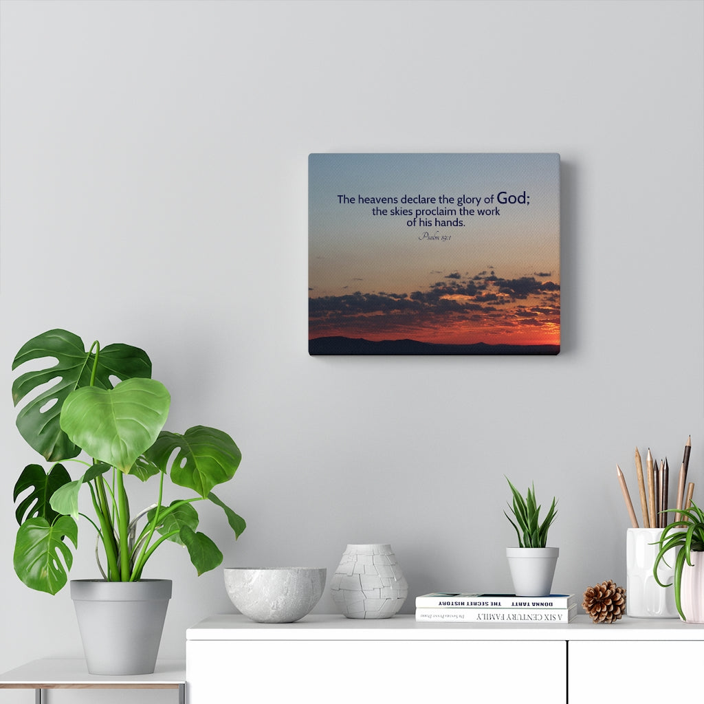 Scripture Walls The Heavens DeclAre Psalm 19:1 Bible Verse Canvas Christian Wall Art Ready to Hang Unframed-Express Your Love Gifts