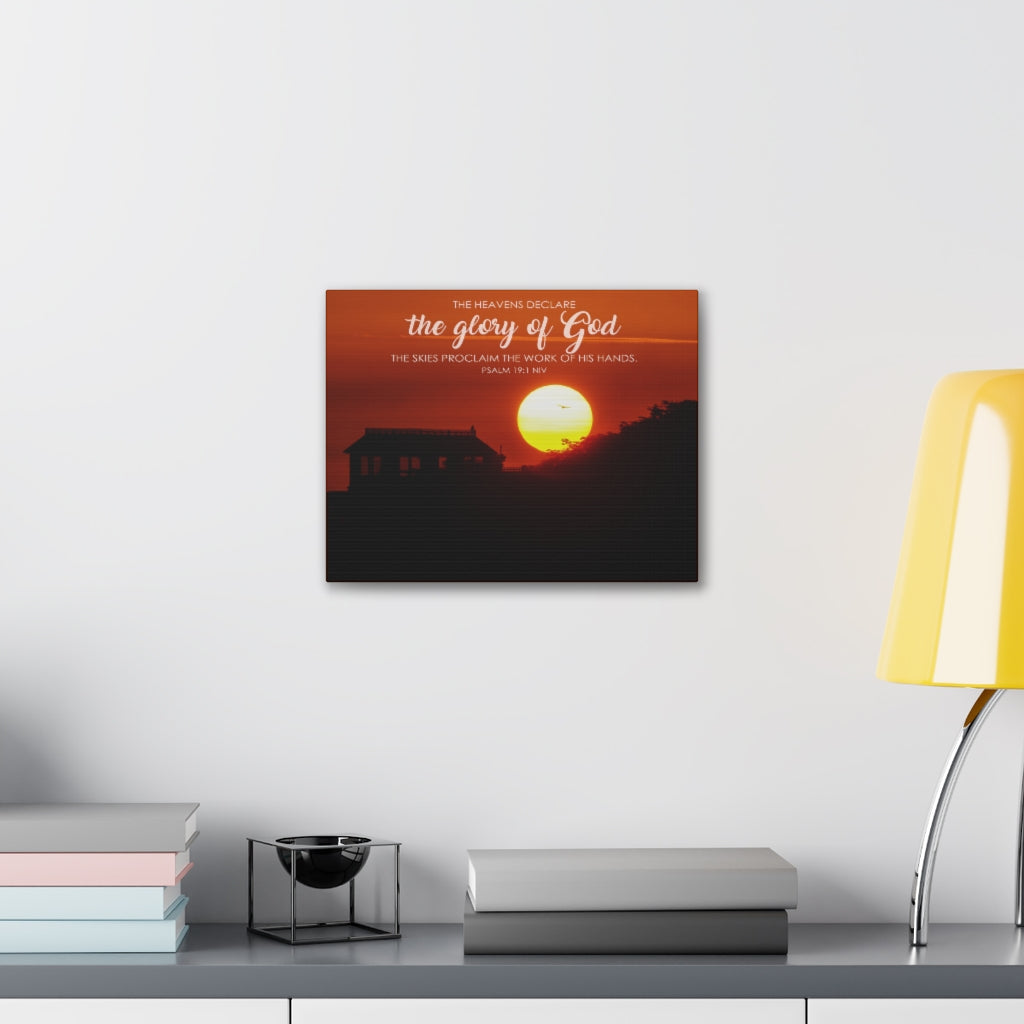 Scripture Walls The Heavens Psalm 19:1 Declare Bible Verse Canvas Christian Wall Art Ready to Hang Unframed-Express Your Love Gifts