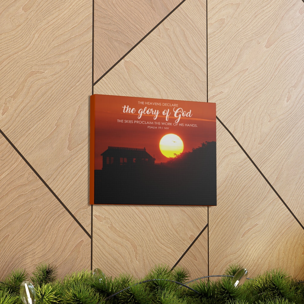 Scripture Walls The Heavens Psalm 19:1 Declare Bible Verse Canvas Christian Wall Art Ready to Hang Unframed-Express Your Love Gifts