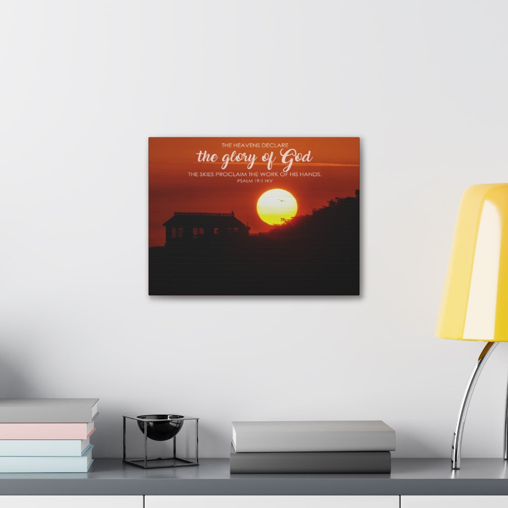 Scripture Walls The Heavens Psalm 19:1 Declare Bible Verse Canvas Christian Wall Art Ready to Hang Unframed-Express Your Love Gifts