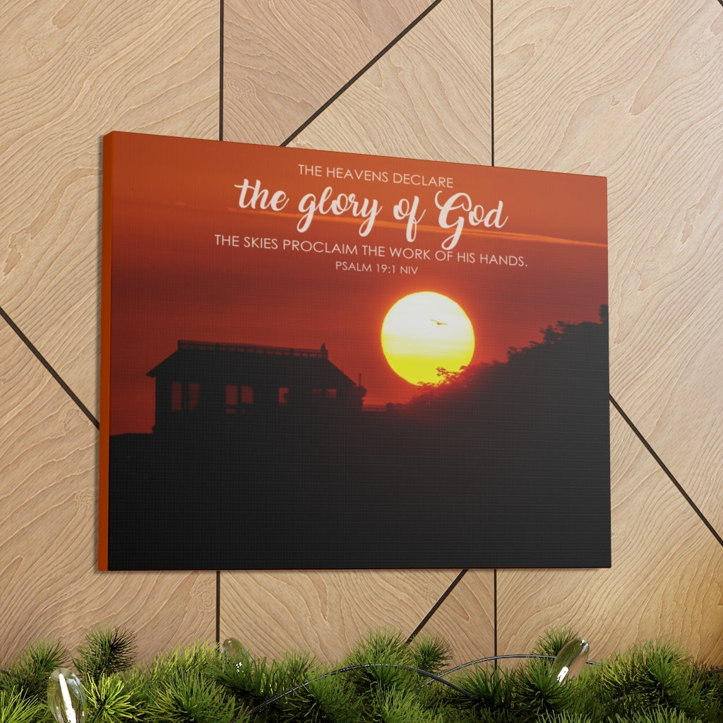 Scripture Walls The Heavens Psalm 19:1 Declare Bible Verse Canvas Christian Wall Art Ready to Hang Unframed-Express Your Love Gifts