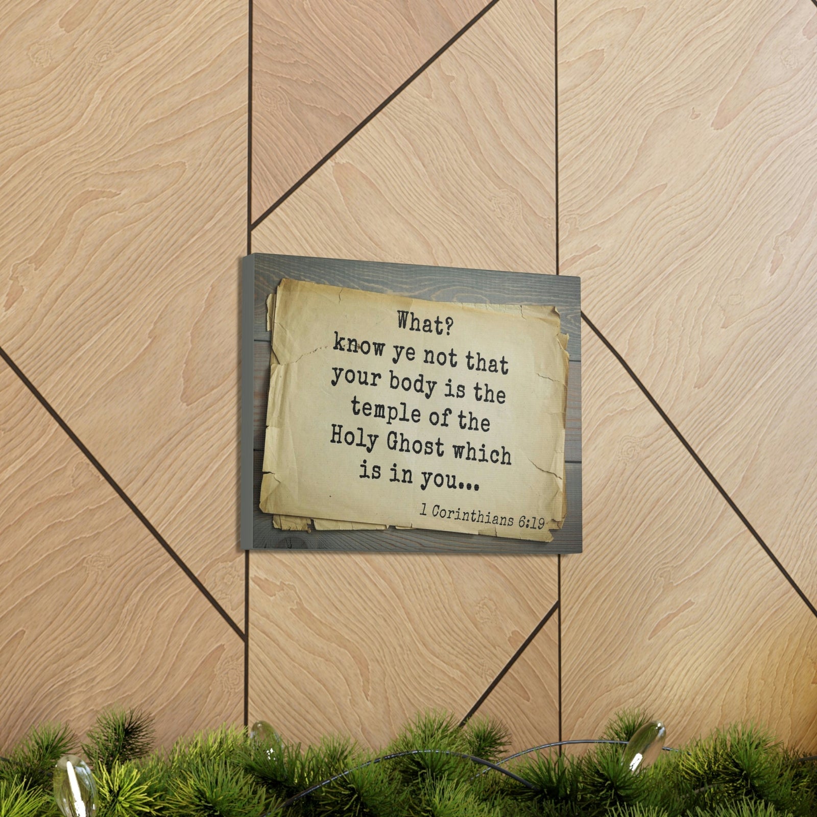 Scripture Walls The Holy Ghost 1 Corinthians 6:19 Bible Verse Canvas Christian Wall Art Bible Verse Print Ready To Hang Unframed-Express Your Love Gifts