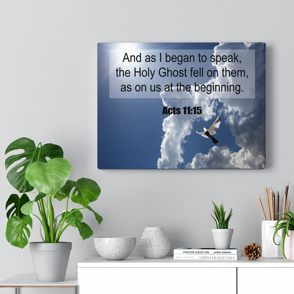 Scripture Walls The Holy Ghost Fell Acts 11:15 Christian Wall Art Print Ready to Hang Unframed-Express Your Love Gifts