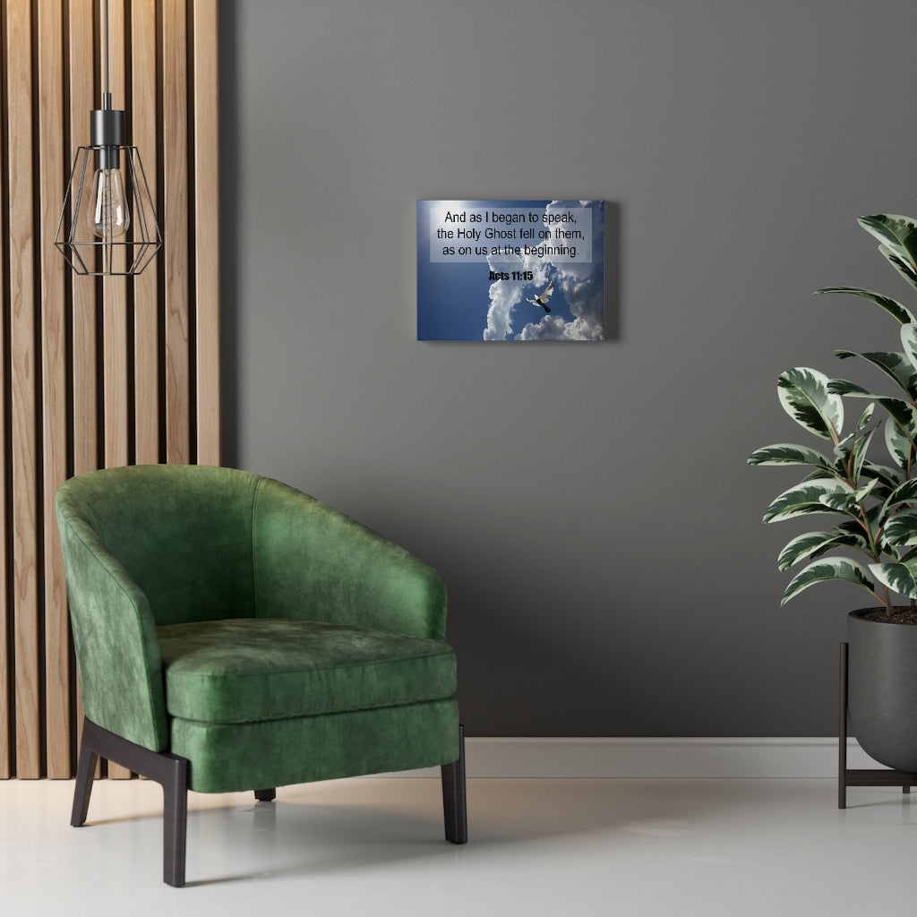 Scripture Walls The Holy Ghost Fell Acts 11:15 Christian Wall Art Print Ready to Hang Unframed-Express Your Love Gifts