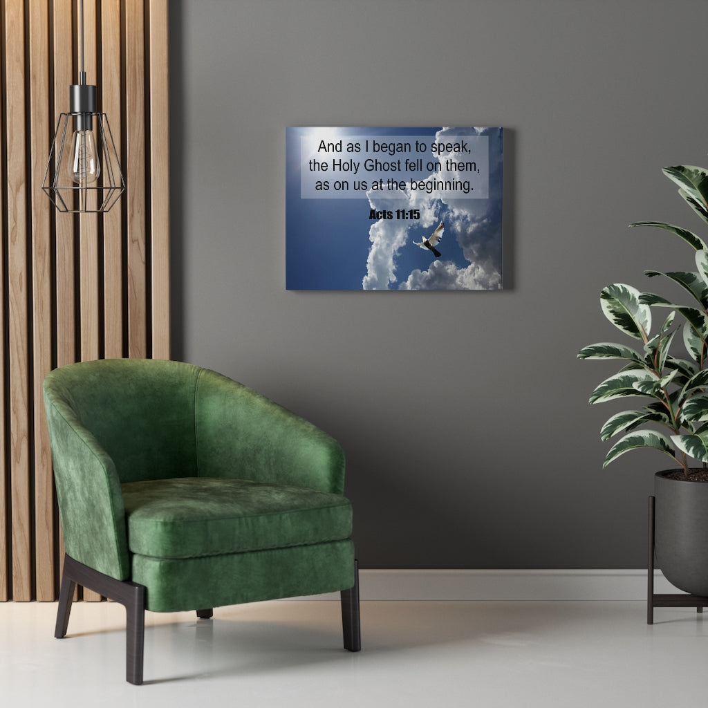 Scripture Walls The Holy Ghost Fell Acts 11:15 Christian Wall Art Print Ready to Hang Unframed-Express Your Love Gifts