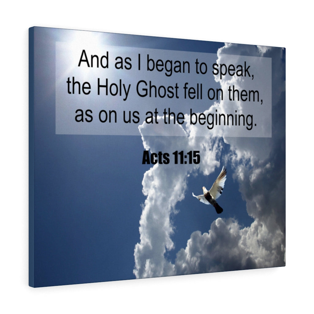 Scripture Walls The Holy Ghost Fell Acts 11:15 Christian Wall Art Print Ready to Hang Unframed-Express Your Love Gifts