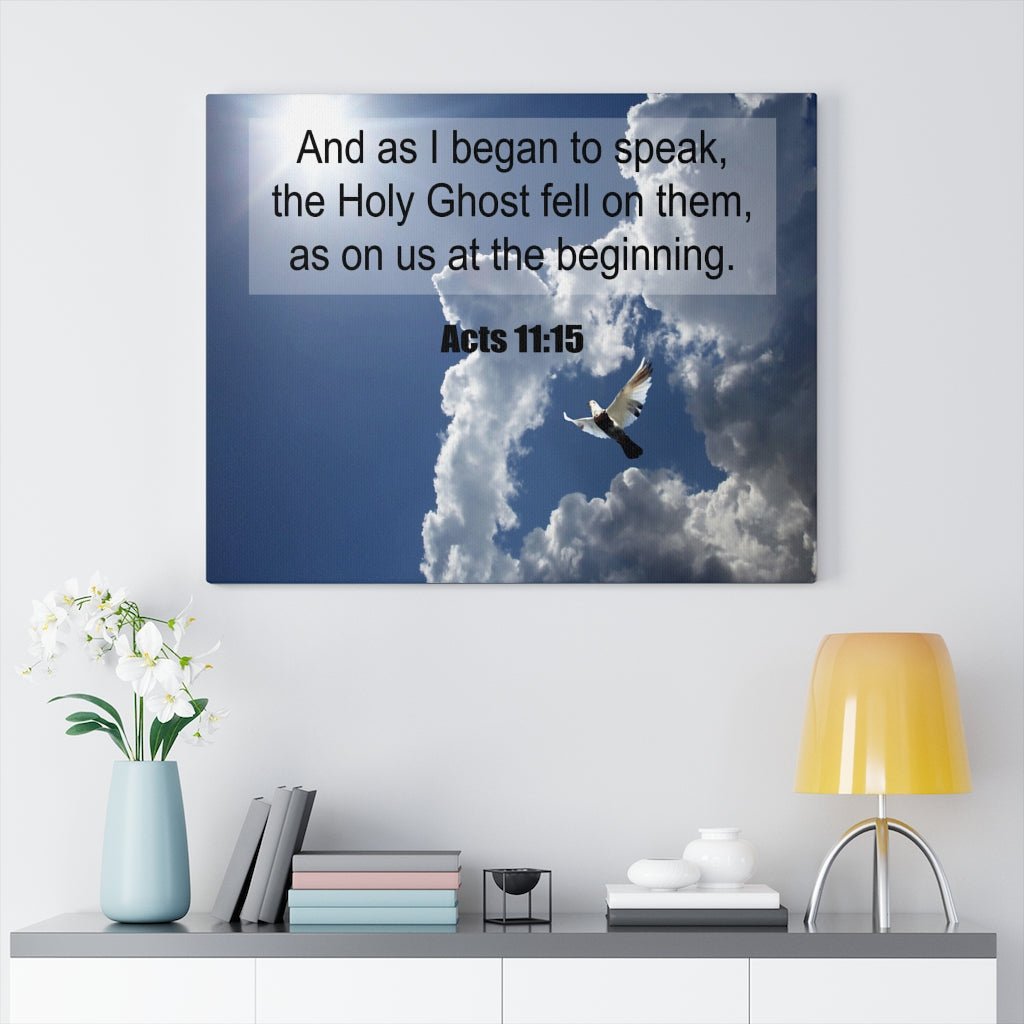 Scripture Walls The Holy Ghost Fell Acts 11:15 Christian Wall Art Print Ready to Hang Unframed-Express Your Love Gifts