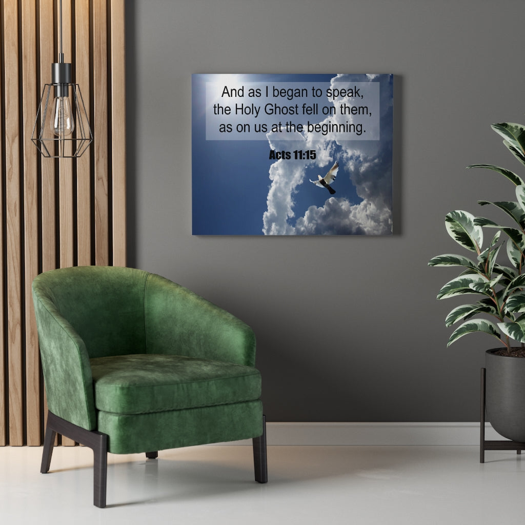 Scripture Walls The Holy Ghost Fell Acts 11:15 Christian Wall Art Print Ready to Hang Unframed-Express Your Love Gifts