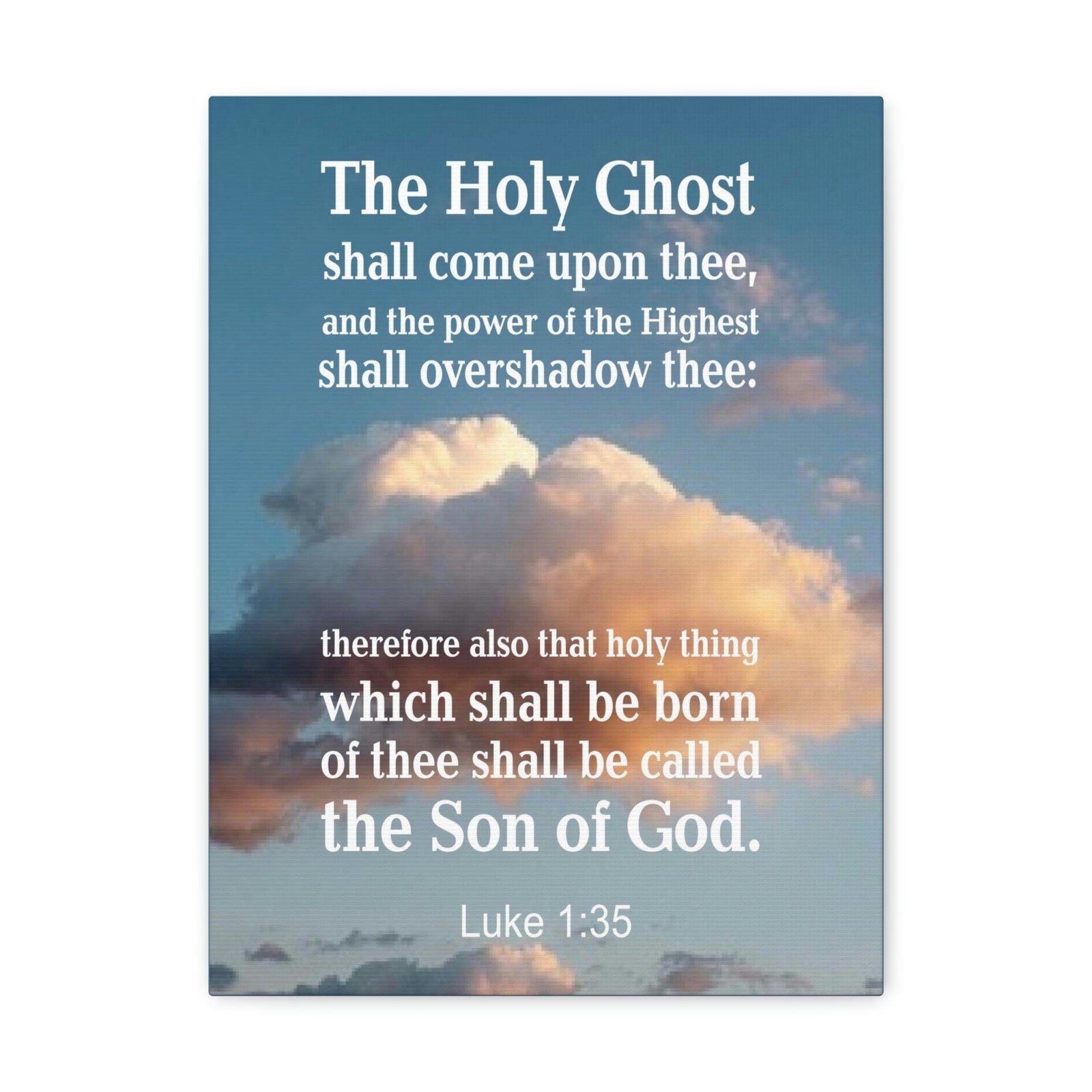 Scripture Walls The Holy Ghost Luke 1:35 Bible Verse Canvas Christian Wall Art Ready to Hang Unframed-Express Your Love Gifts