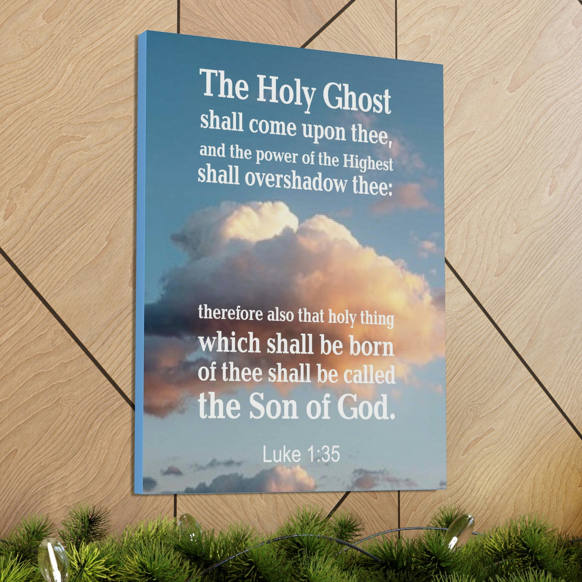 Scripture Walls The Holy Ghost Luke 1:35 Bible Verse Canvas Christian Wall Art Ready to Hang Unframed-Express Your Love Gifts