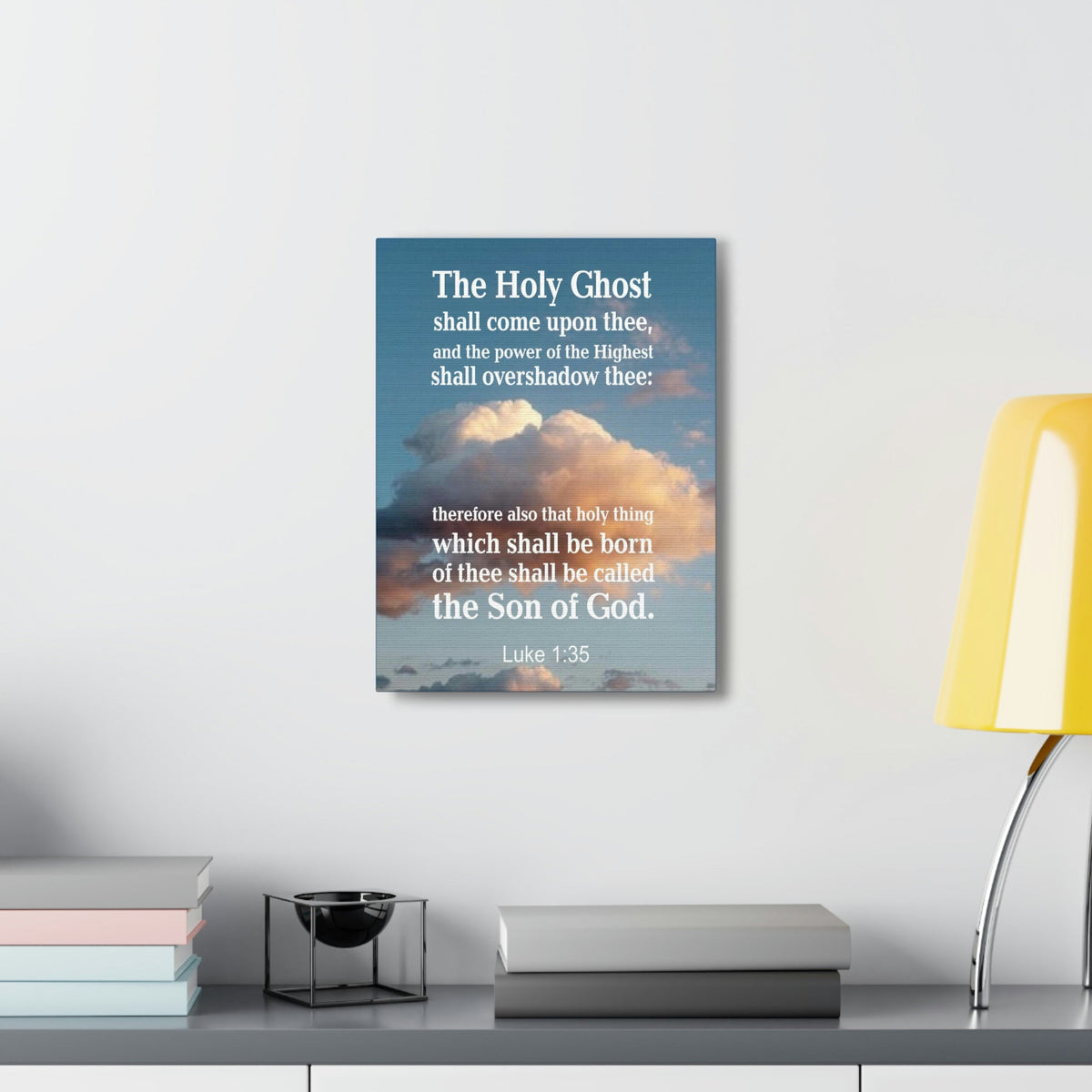 Scripture Walls The Holy Ghost Luke 1:35 Bible Verse Canvas Christian Wall Art Ready to Hang Unframed-Express Your Love Gifts