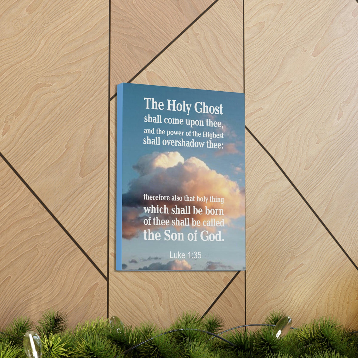 Scripture Walls The Holy Ghost Luke 1:35 Bible Verse Canvas Christian Wall Art Ready to Hang Unframed-Express Your Love Gifts