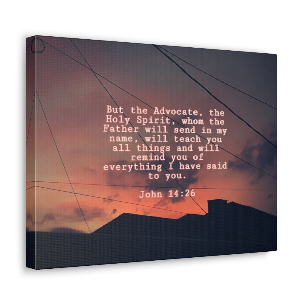 Scripture Walls The Holy Spirit John 14:26 Bible Verse Canvas Christian Wall Art Ready to Hang Unframed-Express Your Love Gifts