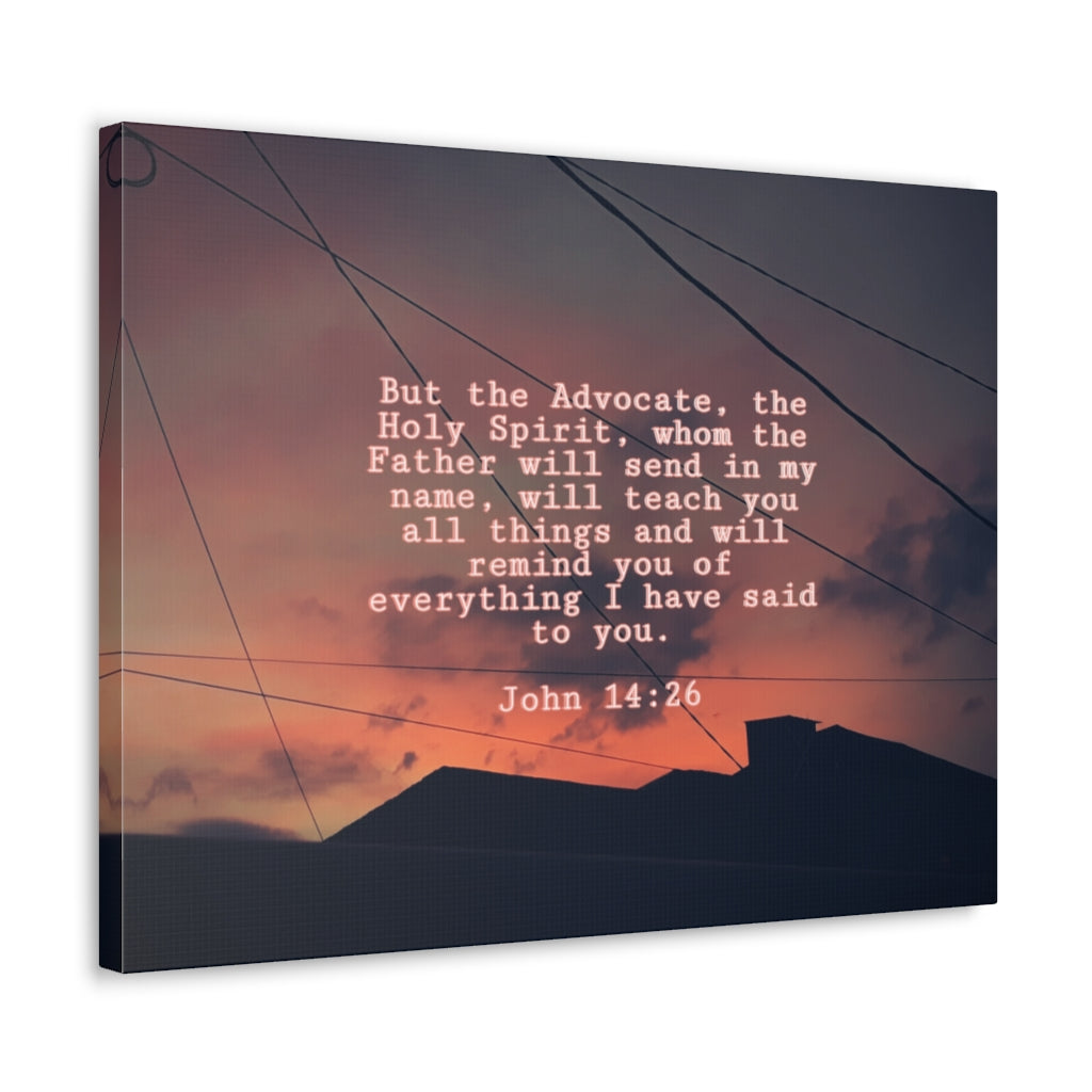 Scripture Walls The Holy Spirit John 14:26 Bible Verse Canvas Christian Wall Art Ready to Hang Unframed-Express Your Love Gifts