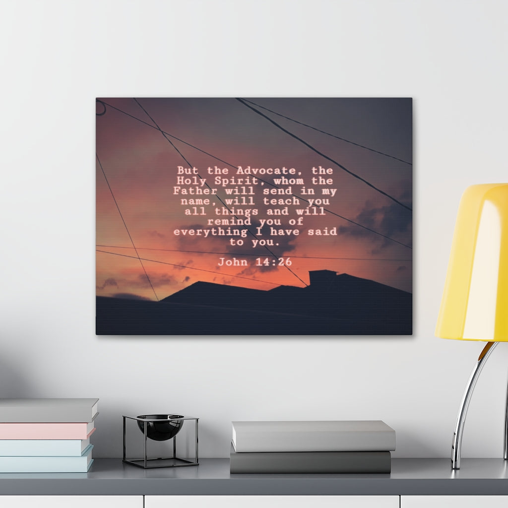 Scripture Walls The Holy Spirit John 14:26 Bible Verse Canvas Christian Wall Art Ready to Hang Unframed-Express Your Love Gifts