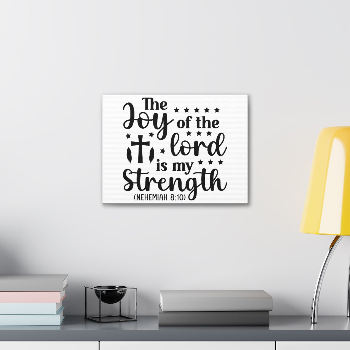 Scripture Walls The Joy Nehemiah 8:10 Stars Bible Verse Canvas Christian Wall Art Ready to Hang Unframed-Express Your Love Gifts