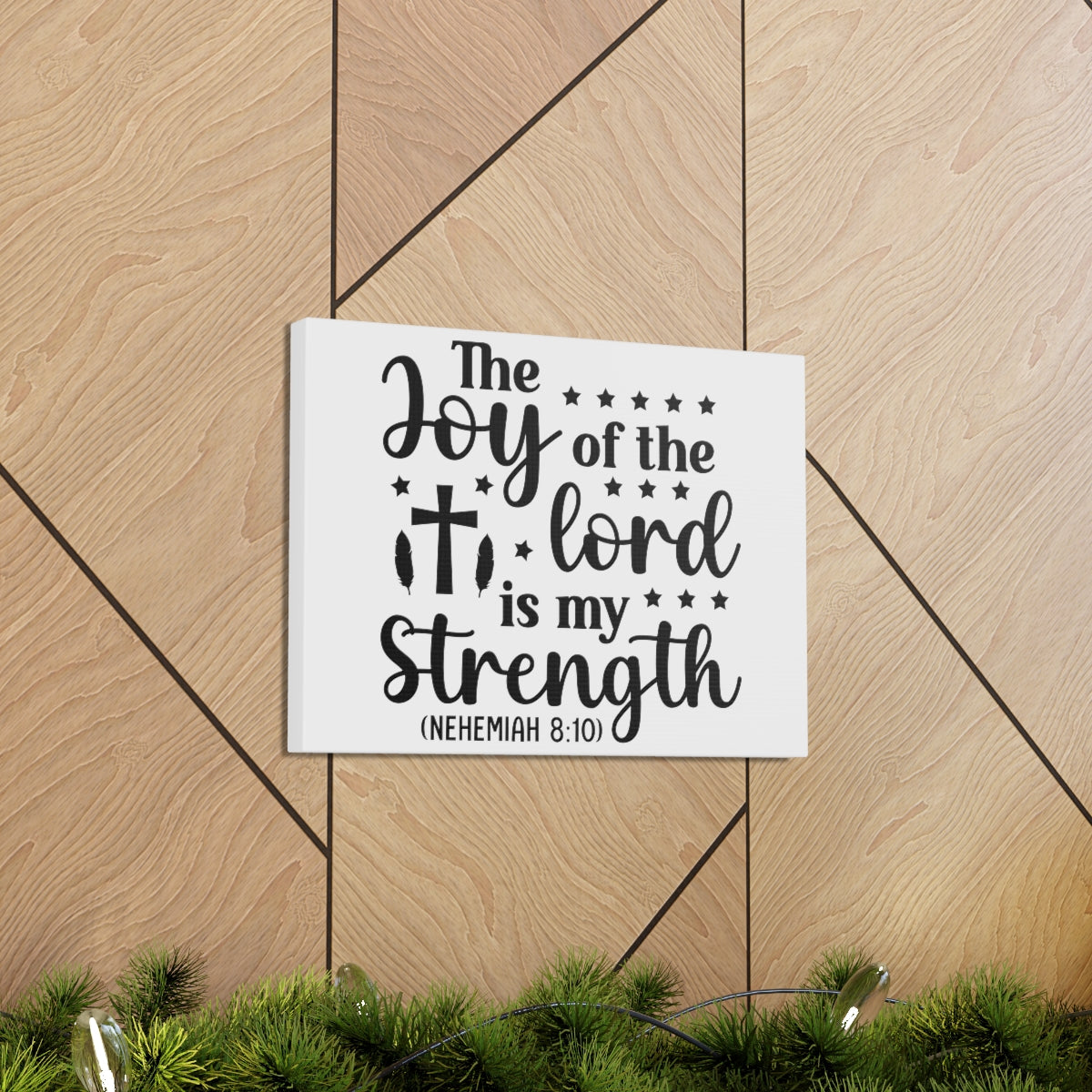 Scripture Walls The Joy Nehemiah 8:10 Stars Bible Verse Canvas Christian Wall Art Ready to Hang Unframed-Express Your Love Gifts